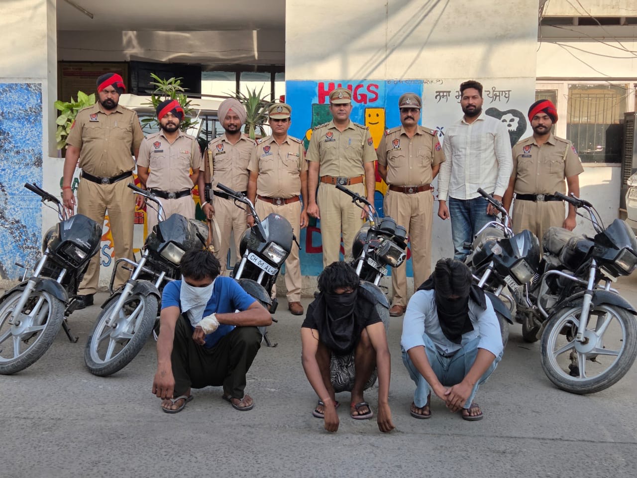 SAS Nagar Police arrested three accused involved in several cases of two-wheeler theft.